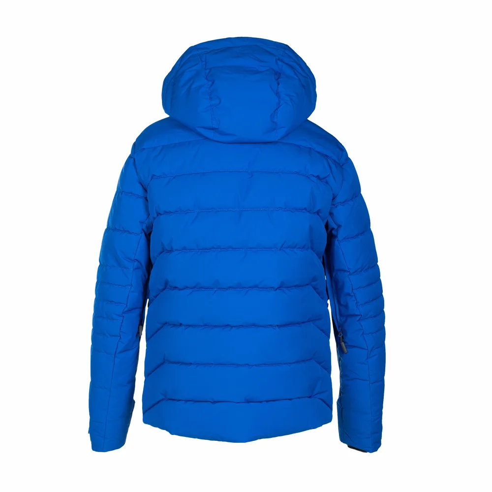 Unisex Quilted Jacket — Blue — Blue, back view