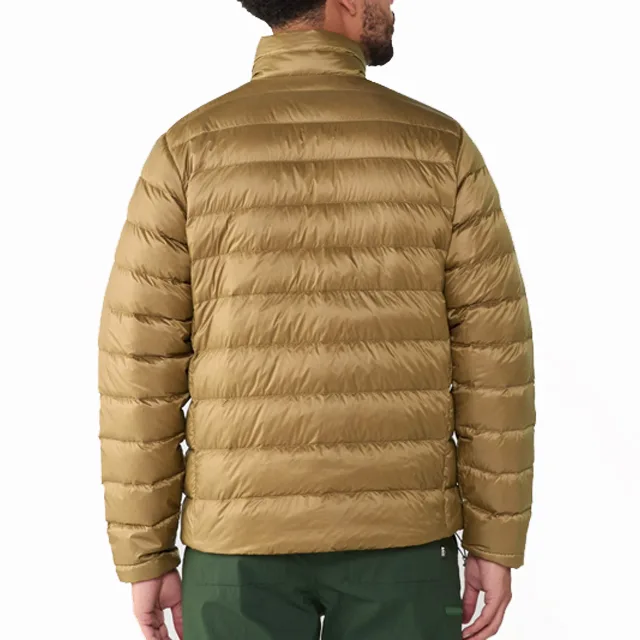 Unisex Quilted Jacket — Brown — Brown, back view, worn