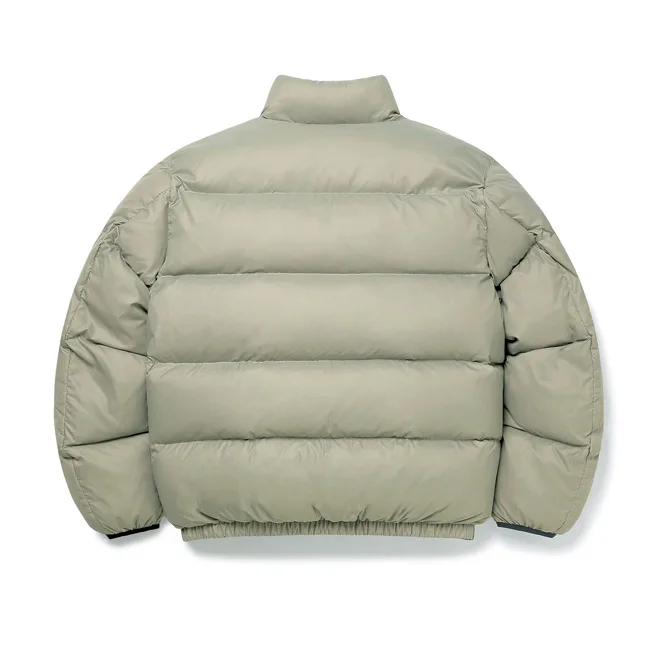 Unisex Quilted Jacket — Khaki — Khaki, back view