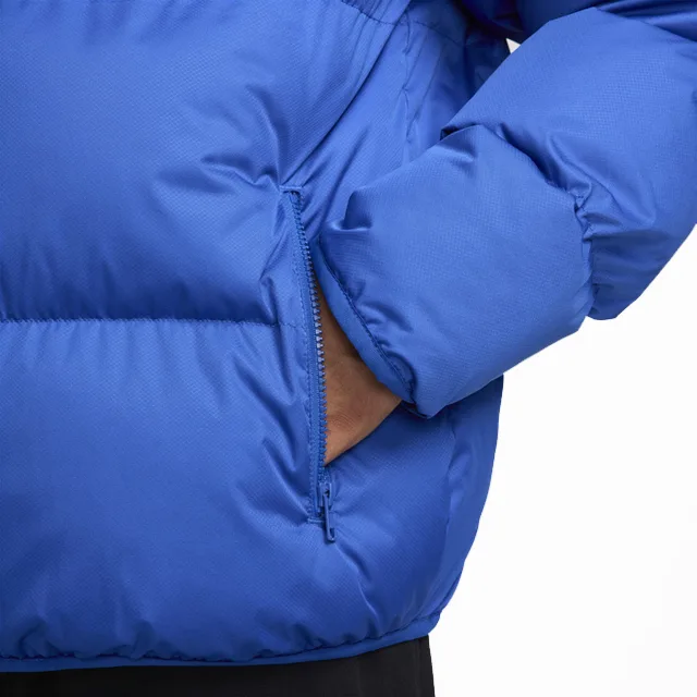 Unisex Quilted Jacket — Royal Blue — Royal Blue, pocket detail