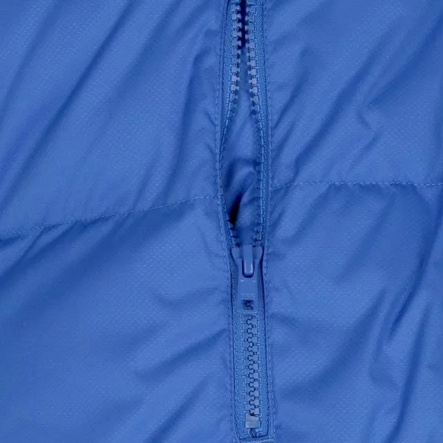 Unisex Quilted Jacket — Royal Blue — Royal Blue, zipper detail