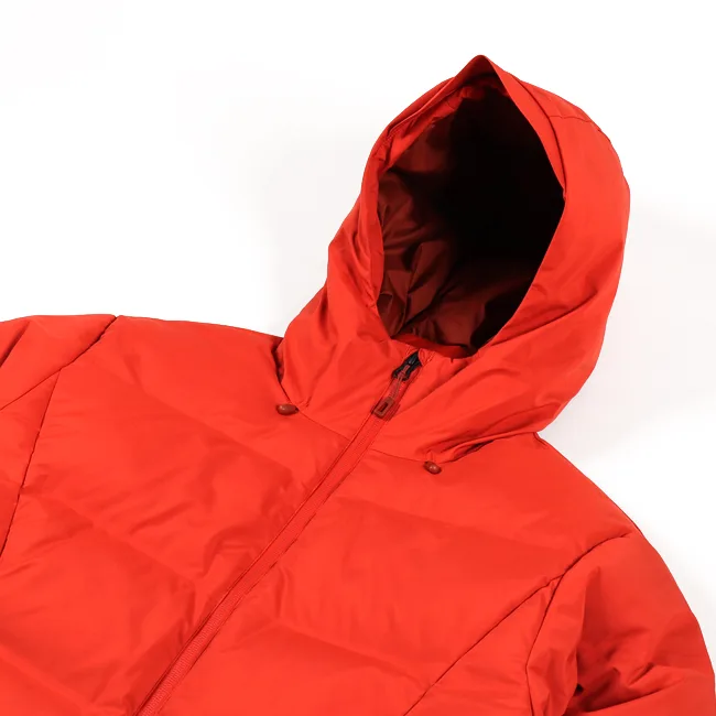 Unisex Quilted Jacket — Rust Orange — Rust Orange, hood detail