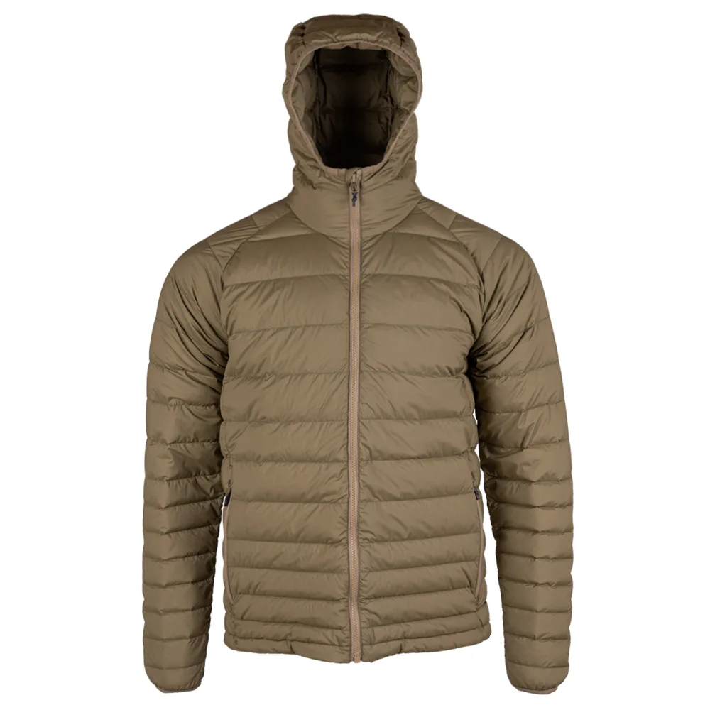 Unisex Quilted Jacket — Tan & Olive-Taupe — Tan, front view