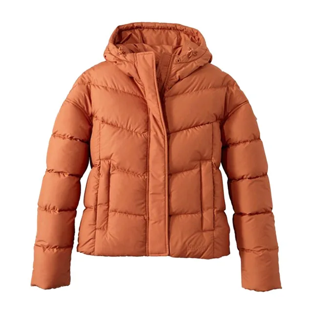 Unisex Relaxed-Fit Short Puffer Jacket — 4 Colourways — Orange, front view