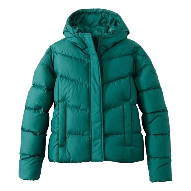 Unisex Relaxed-Fit Short Puffer Jacket — 4 Colourways — Green, front view