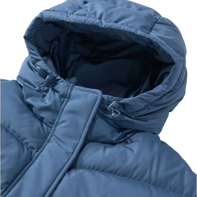 Unisex Relaxed-Fit Short Puffer Jacket — 4 Colourways — Blue, hood and placket close-up