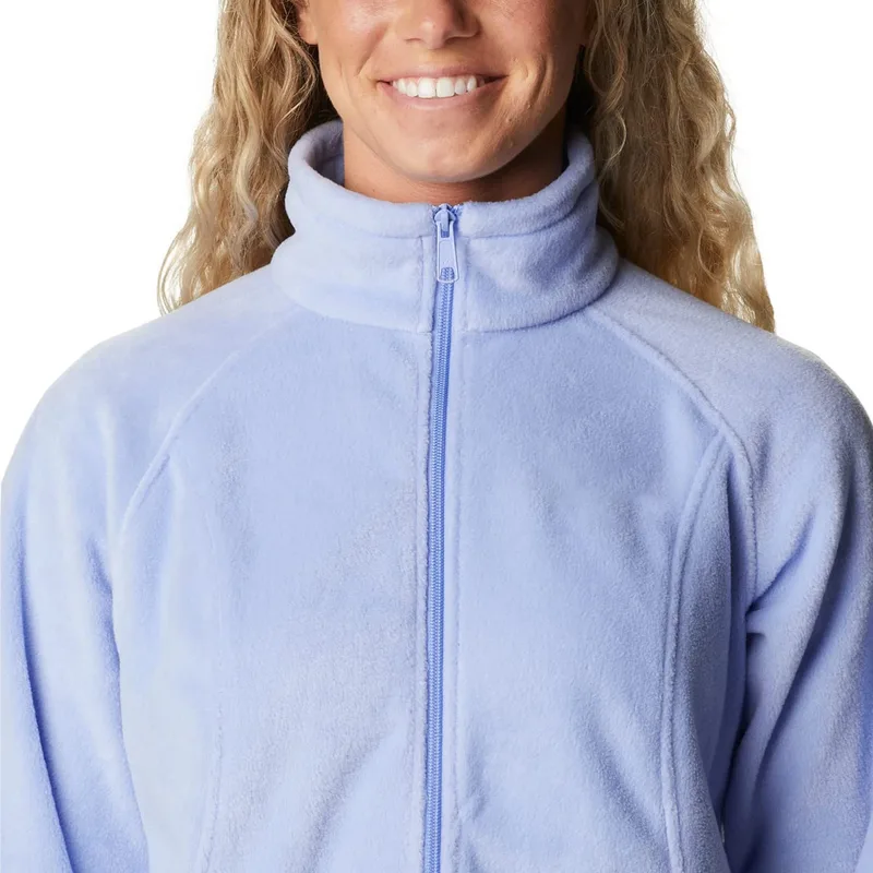Unisex Sherpa Fleece Zip Jacket — 2 Colourways — Light Blue, collar close-up