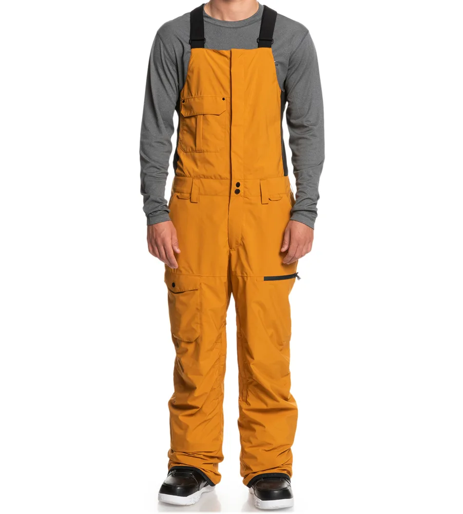 Unisex Ski Bib Pants — Mustard — Mustard — front view