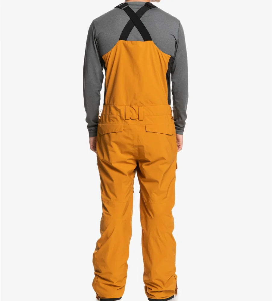 Unisex Ski Bib Pants — Mustard — Mustard — back view