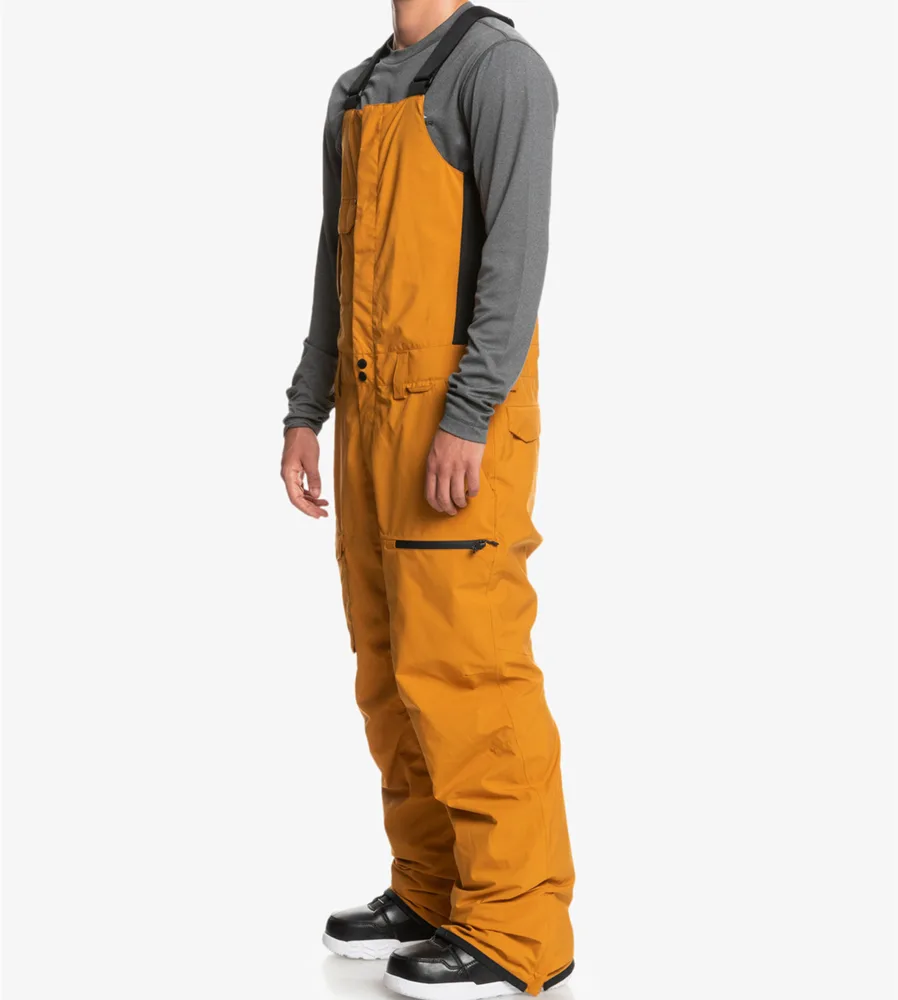 Unisex Ski Bib Pants — Mustard — Mustard — side view