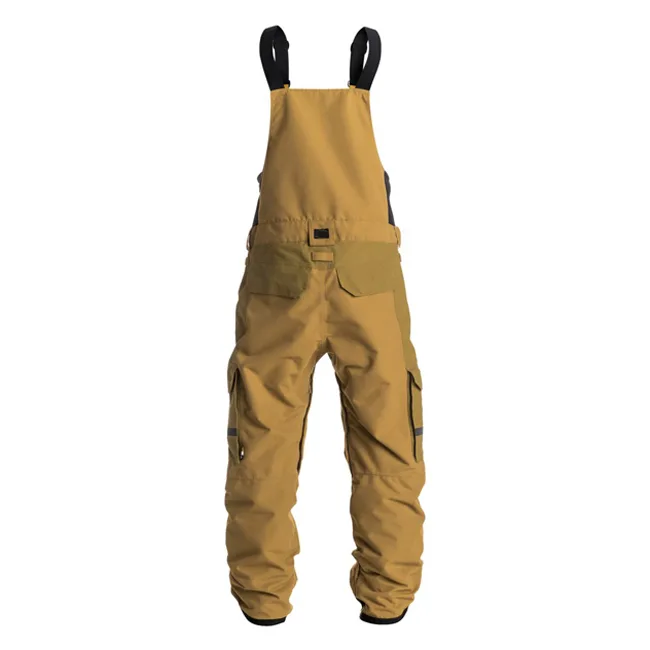 Unisex Ski Bib Pants — Orange — Orange — back view