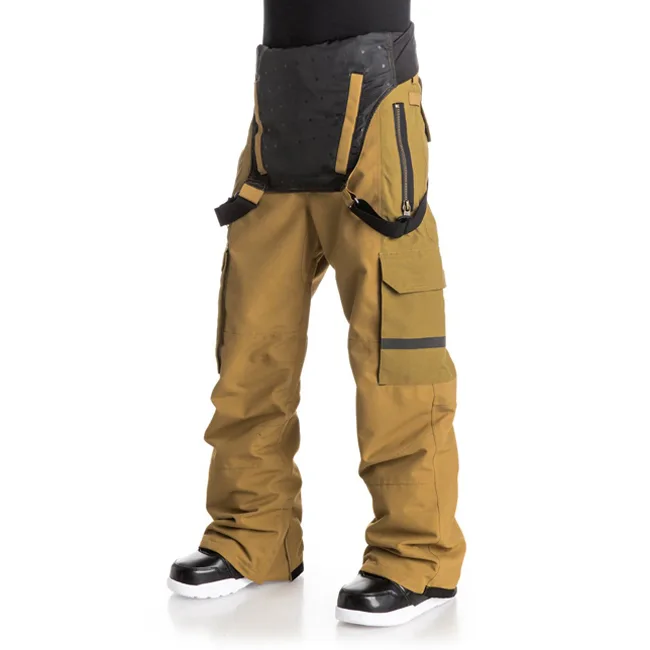 Unisex Ski Bib Pants — Orange — Orange — bib detached, worn as pants