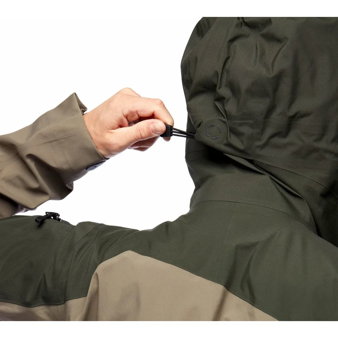 Unisex Ski Jacket — 2 Colourways — Olive & Khaki, hood drawcord detail