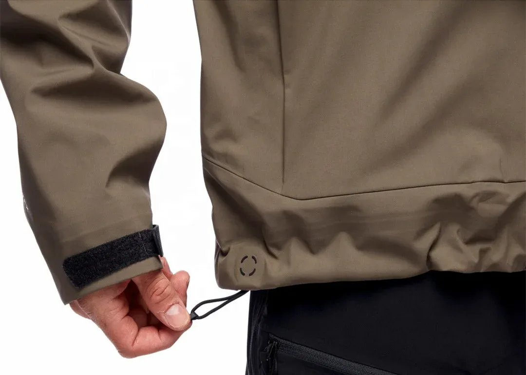 Unisex Ski Jacket — 2 Colourways — Olive & Khaki, hem drawcord detail