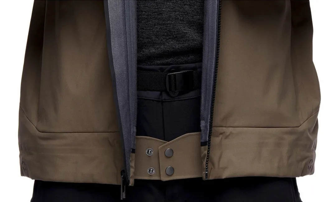 Unisex Ski Jacket — 2 Colourways — Olive & Khaki, powder skirt detail