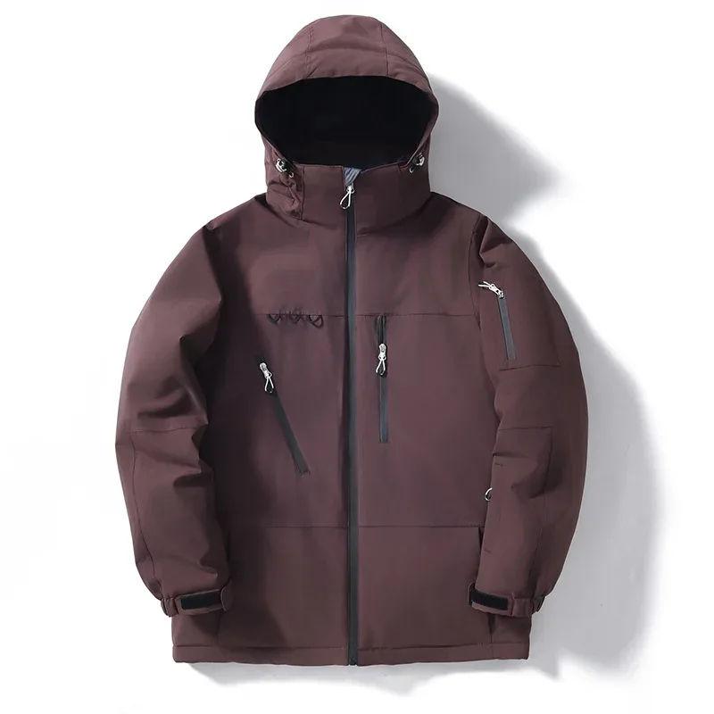 Unisex Ski Jacket — 8 Colourways — Wine Red, front view