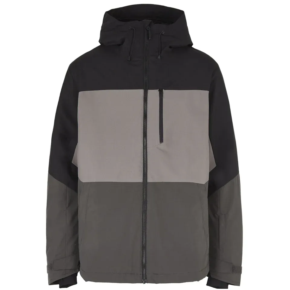 Unisex Ski Jacket — Black & Grey — Black / Grey, front view