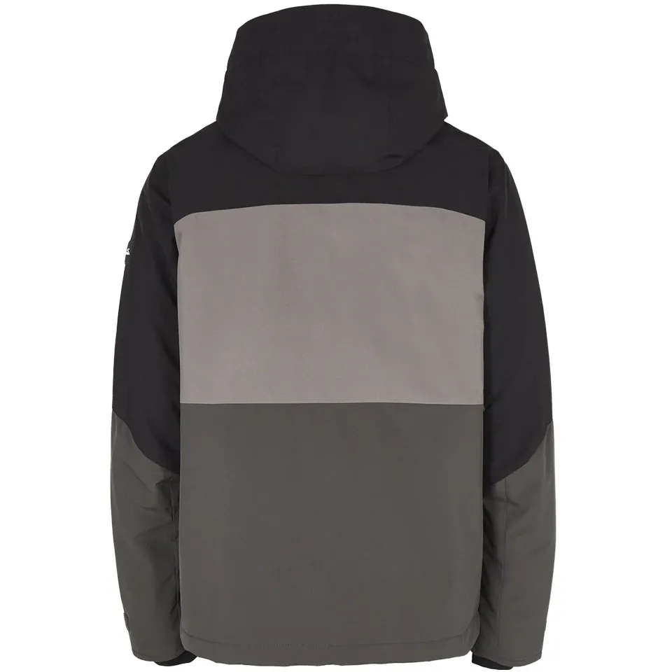 Unisex Ski Jacket — Black & Grey — Black / Grey, back view