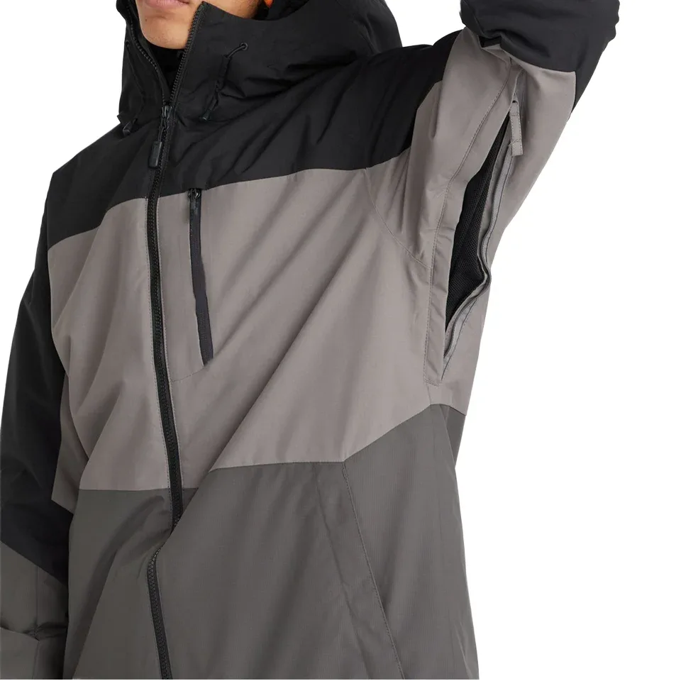 Unisex Ski Jacket — Black & Grey — Black / Grey, underarm vent detail