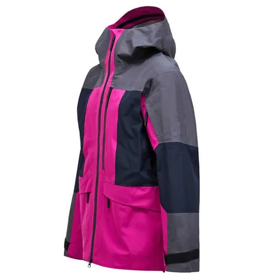 Unisex Ski Jacket — Pink Colour Block — Pink Colour Block, side view