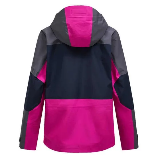 Unisex Ski Jacket — Pink Colour Block — Pink Colour Block, back view