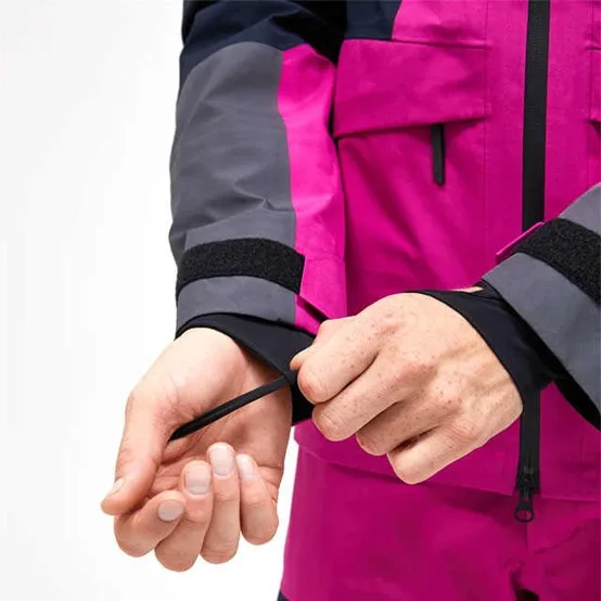 Unisex Ski Jacket — Pink Colour Block — Pink Colour Block, cuff and thumb-loop detail