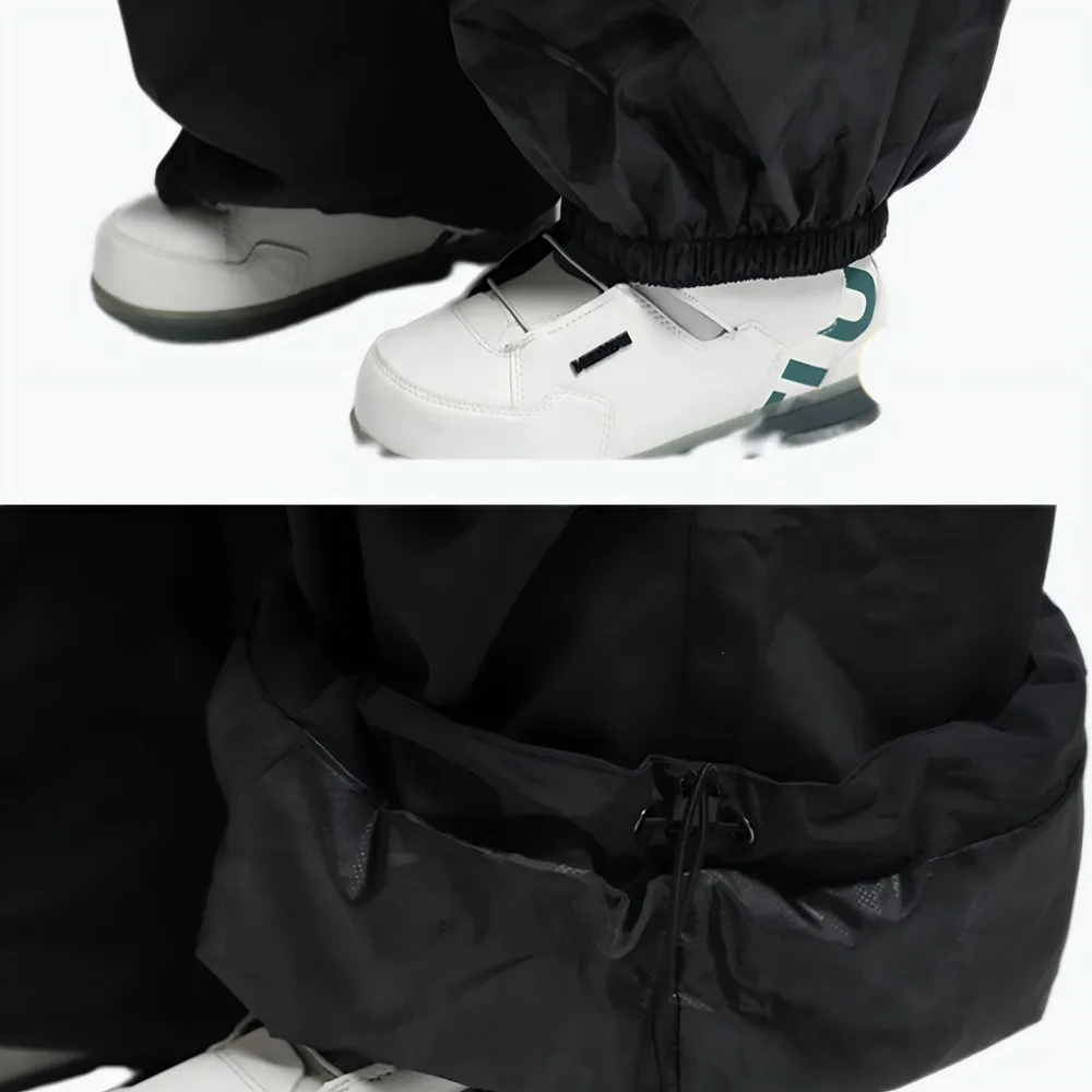 Unisex Ski Pants — 9 Colourways — Black, boot gaiter detail