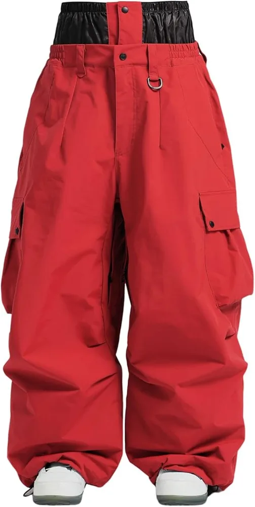 Unisex Ski Pants — 9 Colourways — Red, front view
