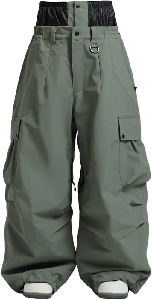 Unisex Ski Pants — 9 Colourways — Olive Green, front view