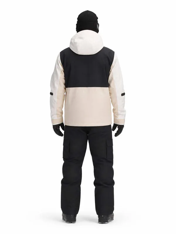 Unisex Panelled Ski Suit Set — White & Black — 1 Colourway — White & Black, full set, back view
