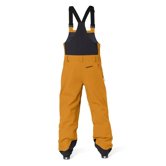 Unisex Snowboard Bib Pants — Mustard — Mustard — back view