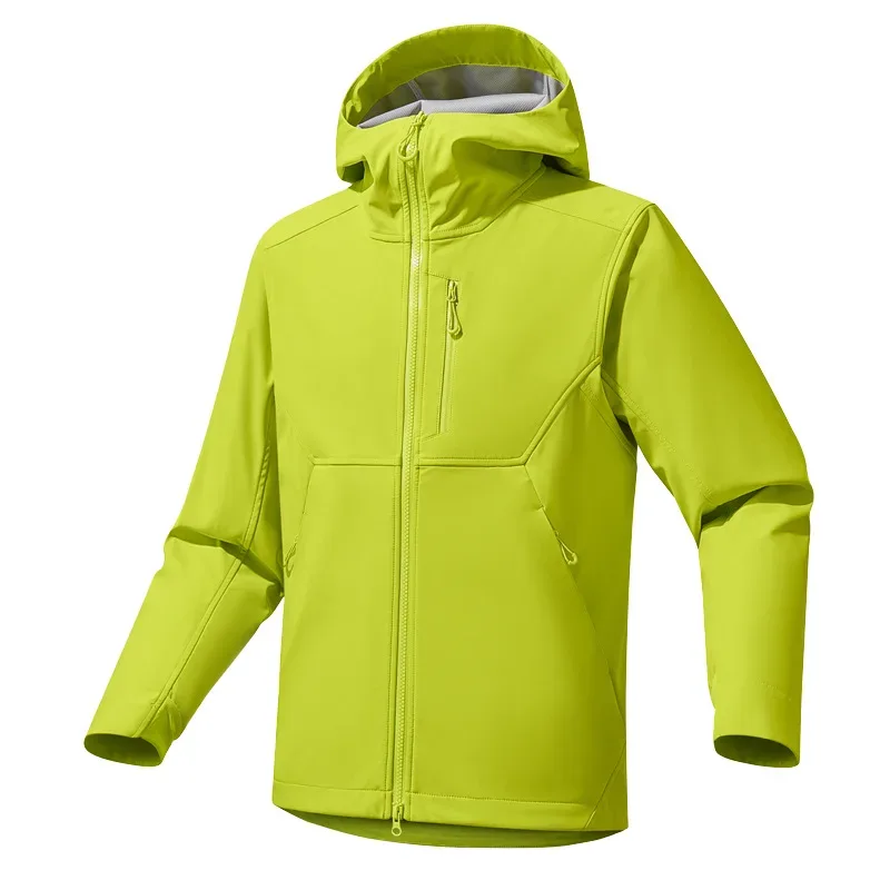 Unisex Softshell Hiking Jacket — Fluorescent Green, front