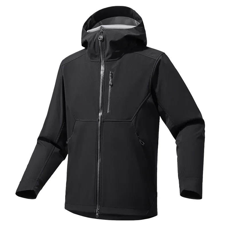 Unisex Softshell Hiking Jacket — Carbon Black, front