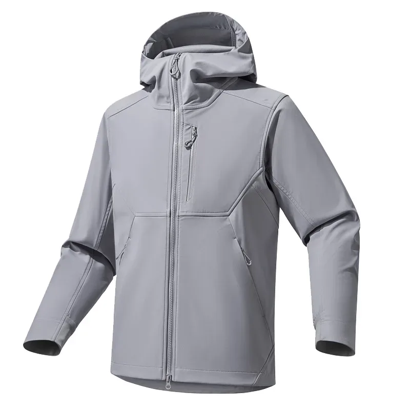 Unisex Softshell Hiking Jacket — Moonstone Gray, front