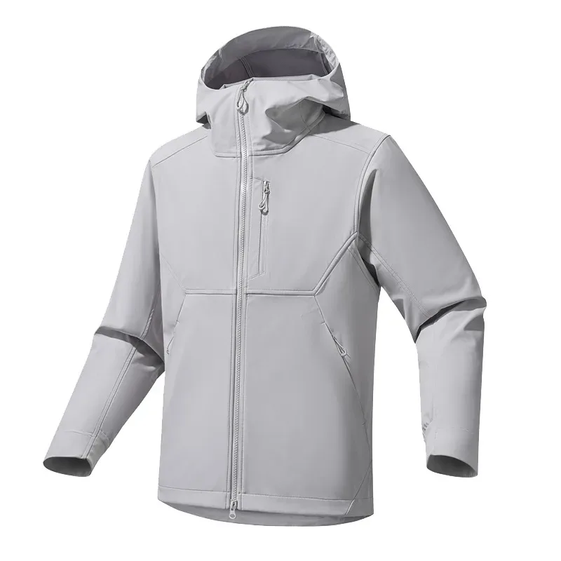 Unisex Softshell Hiking Jacket — Cloud White, front