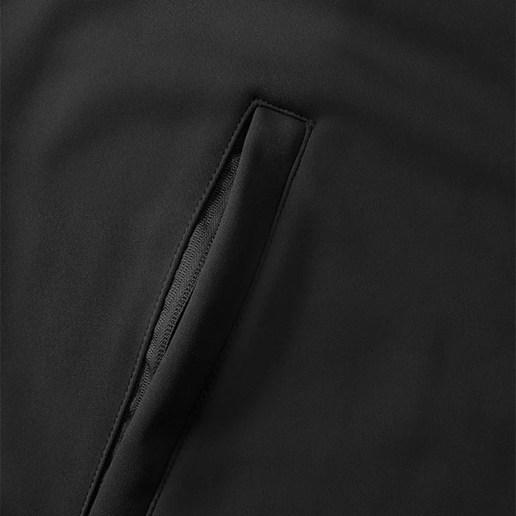 Unisex Softshell Jacket — Black — Black, zip pocket detail