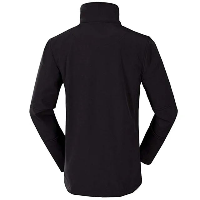 Unisex Softshell Jacket — Black, Blue & Red — Black, back view