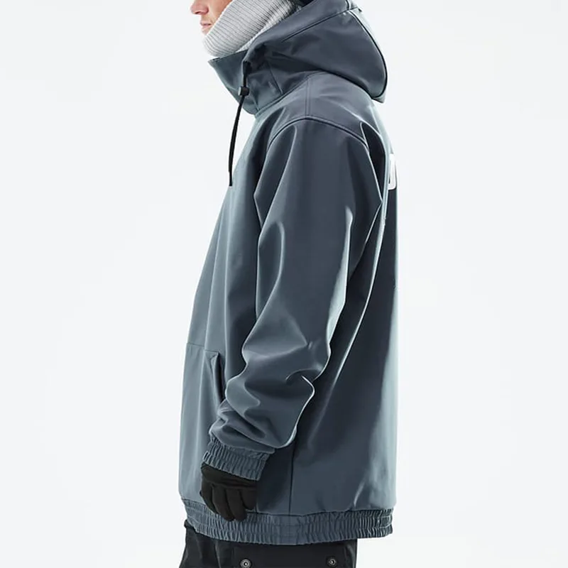 Unisex Softshell Pullover Jacket — Slate Grey — Slate Grey, worn side view