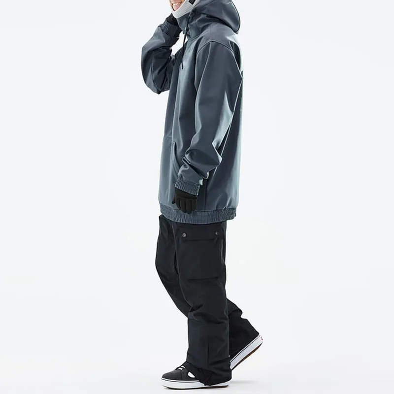 Unisex Softshell Pullover Jacket — Slate Grey — Slate Grey, worn full side view