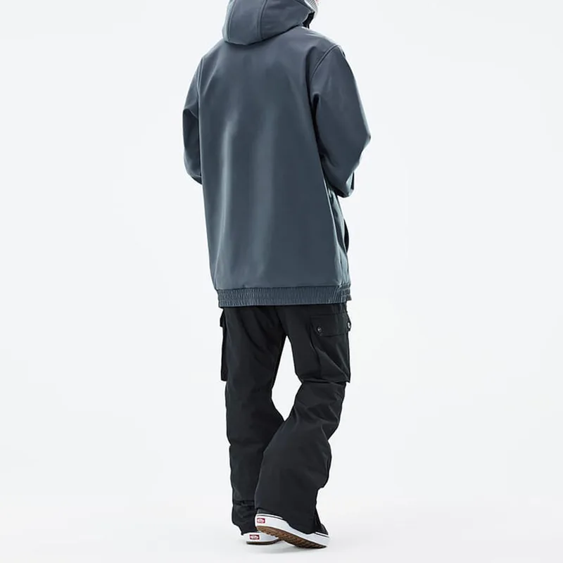 Unisex Softshell Pullover Jacket — Slate Grey — Slate Grey, worn back view