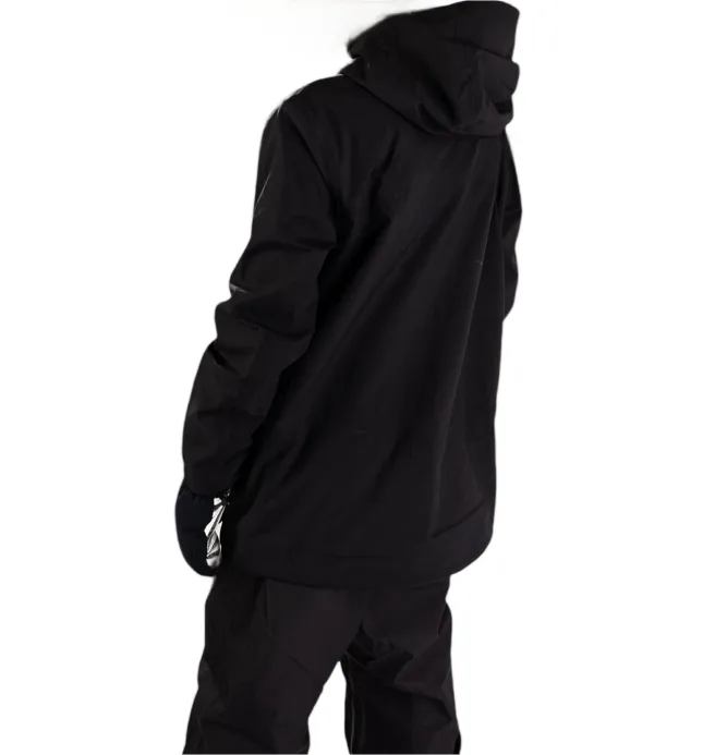Unisex Softshell Snowboard Jacket — Black, back view