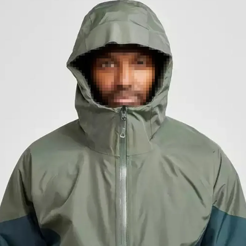 Unisex Softshell Windbreaker — 2 Colourways — Green, hood up view