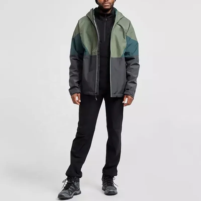 Unisex Softshell Windbreaker — 2 Colourways — Green, worn full view