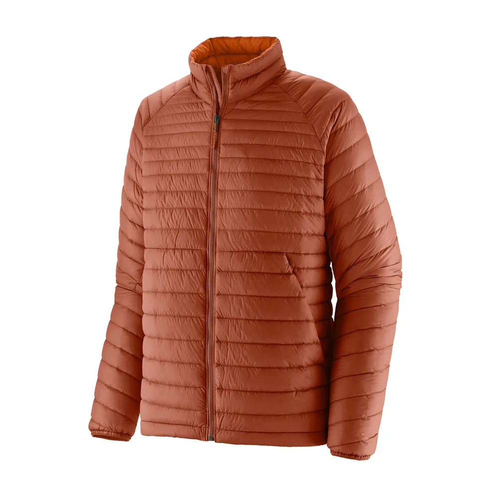 Unisex Stand-Collar Padded Jacket — 2 Colourways — Rust Orange, front flat view