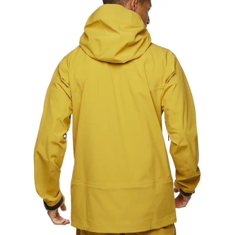 Unisex Ski Jacket — Yellow — Yellow, worn back view