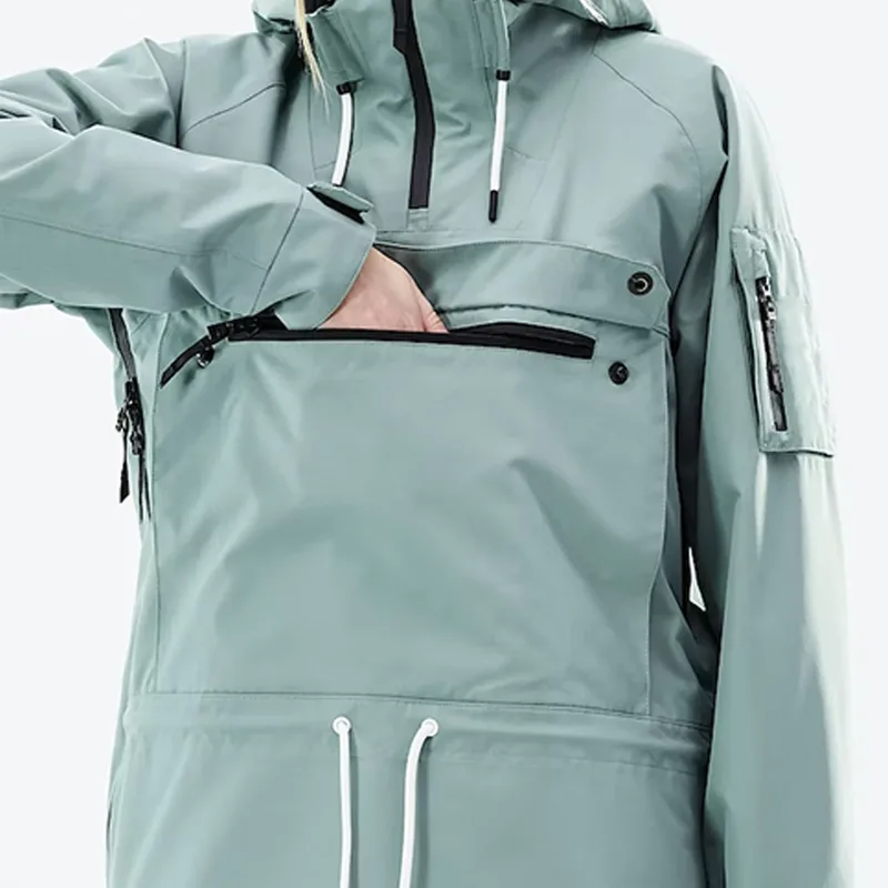 Women's Anorak Ski Jacket — 4 Colourways — Sage, worn front view
