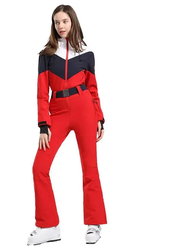 Women's Belted Down One-Piece Ski Suit — 3 Colourways