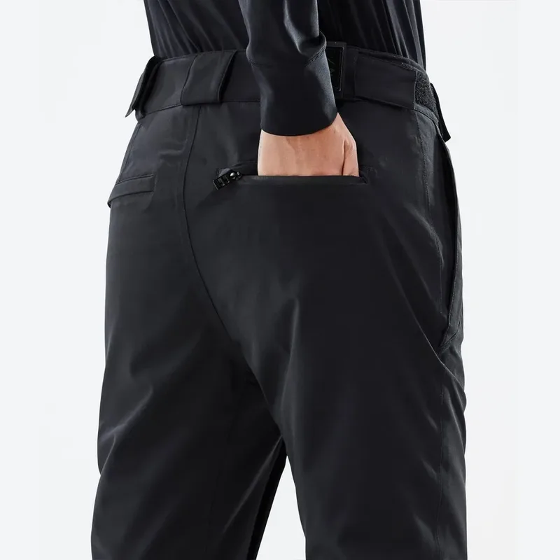 Women's Black Ski Pants — 1 Colourway — Black, back waist close-up