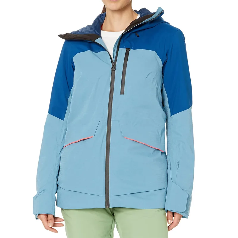 Women's Colour-Block Ski Jacket — 5 Colourways — Blue, worn front view