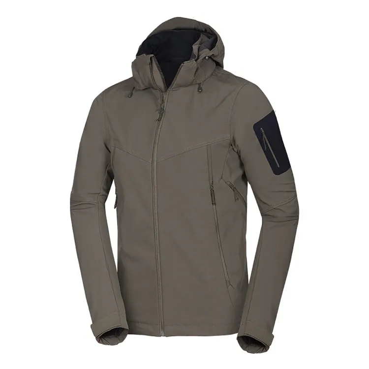 Women’s Detachable-Hood Softshell Jacket — Khaki — Khaki, front view